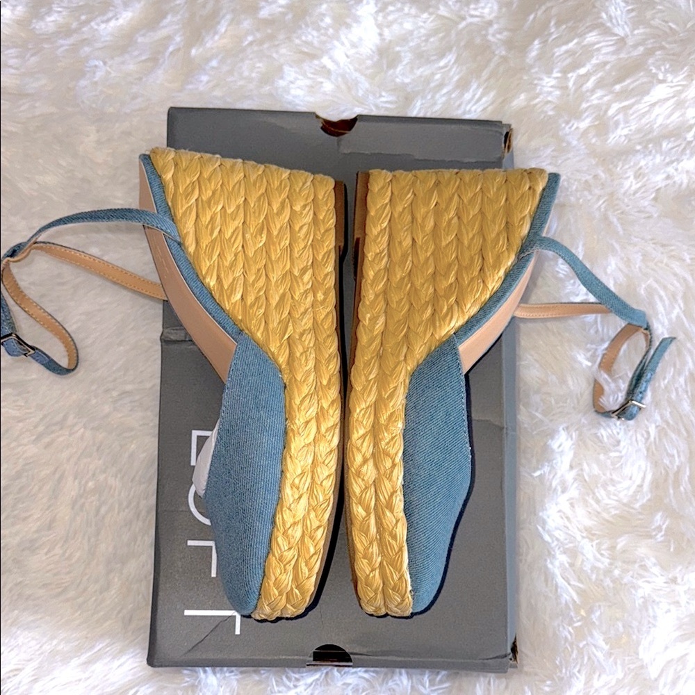 Loft Chambray Espadrille Wedge Sandals - Picture 6 of 10